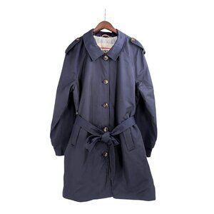 Hunter Stacy Water Resistant Belted Trench Coat Womens XL Navy Capsule Wardrobe